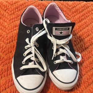 2/25 Converse Black Pink and White Sneakers Classic Canvas Design